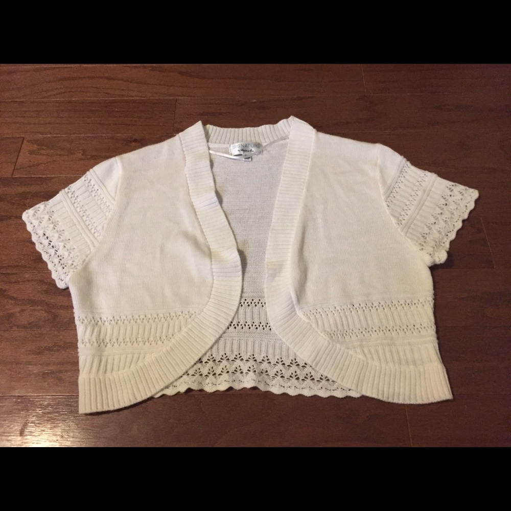 White Cropped Cardigan
